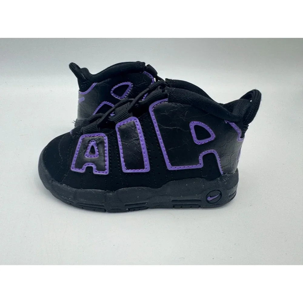 Nike Air More Uptempo Action Black Grape Baby Toddler Child Size 7C DX5956-001